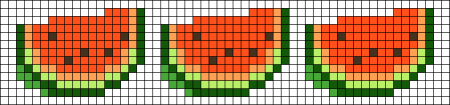 Кусочек арбуза по клеточкам
