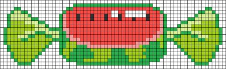 Арбуз по клеточкам в тетради