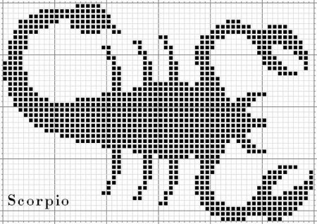 Схема вышивки крестом знак зодиака Скорпион