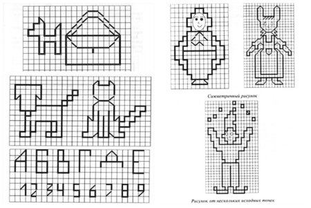 Графический диктант варежка