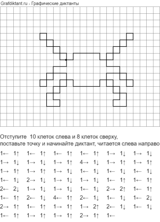 Графический диктант паук по клеточкам для 1 класса