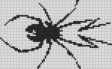 Рисунки по клеточкам паук