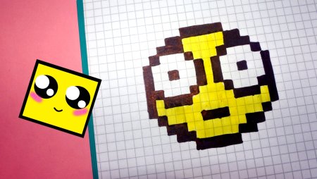 Рисование по клеточкам в тетради смайлики