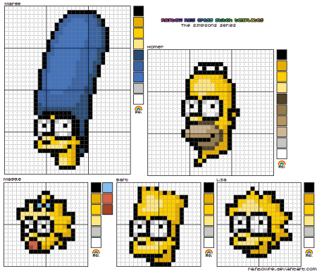 Рисунки по клеточкам симпсоны
