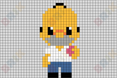 Вышивка крестиком барт симпсон