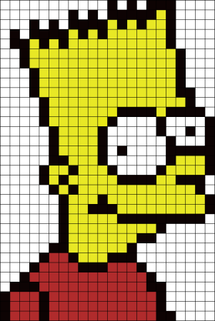 Рисунки по клеточкам Лиза симпсон