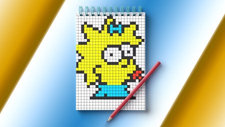 Картинки по клеточкам симпсоны