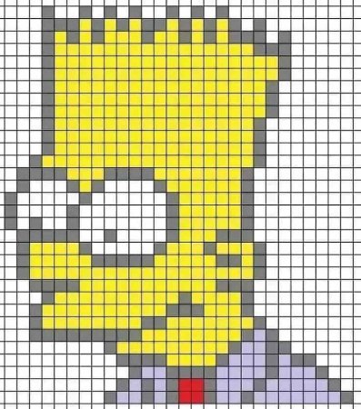 Барт симпсон по клеточкам