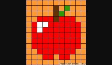 Рисование по клеточкам яблоко