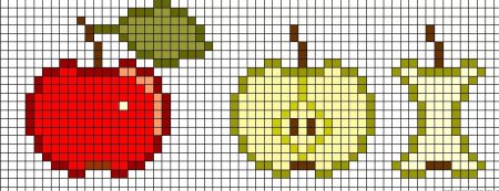 Рисунки по клеточкам фрукты