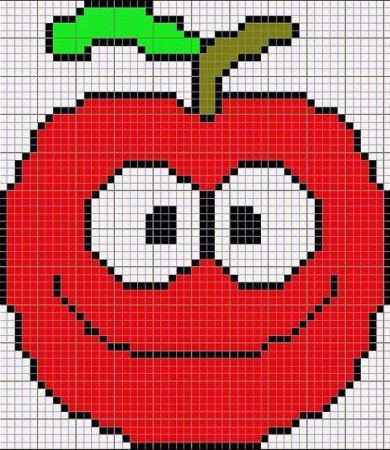 Яблоко по клеточкам