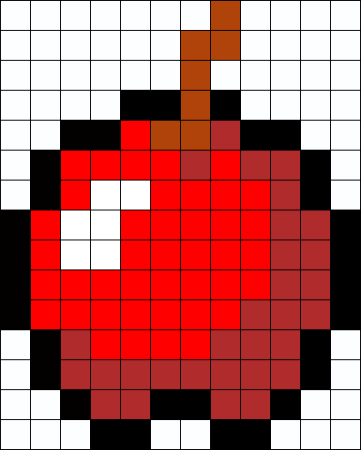 Яблоко из МАЙНКРАФТА по клеточкам