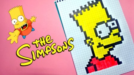 Барт симпсон по клеточкам