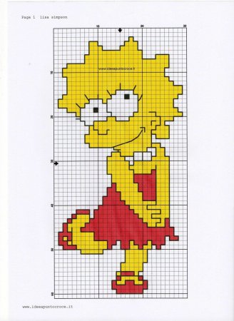 Симпсоны по клеточкам в тетради