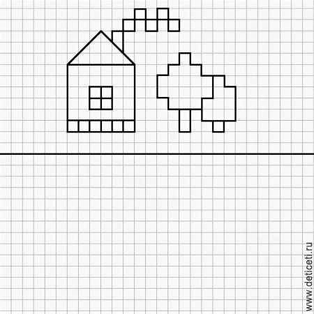 Домик по клеточкам