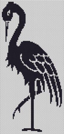 Вышивка Монохромная Журавли