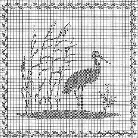 Монохромная вышивка крестом природа