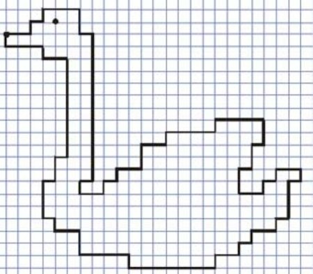 Лебедь графический диктант маленький