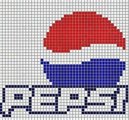 Пепси по клеточкам в тетради