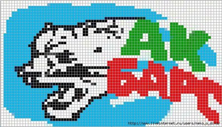 Рисование по клеткам хоккеист