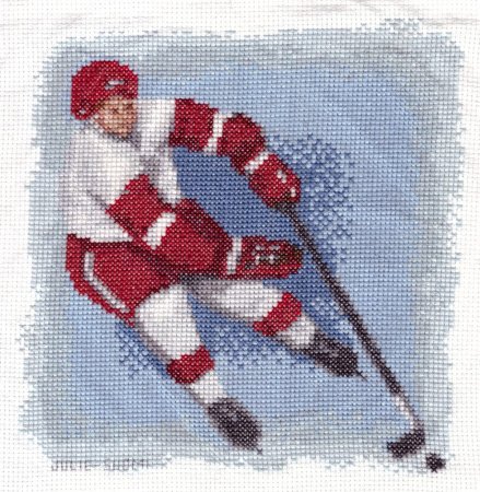 Вышивка крестом хоккей