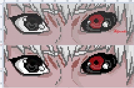 Вышивка крестом Токийский гуль