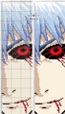 Токийский гуль схема вышивки