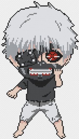 Канеки Кен в пикселях 32х32