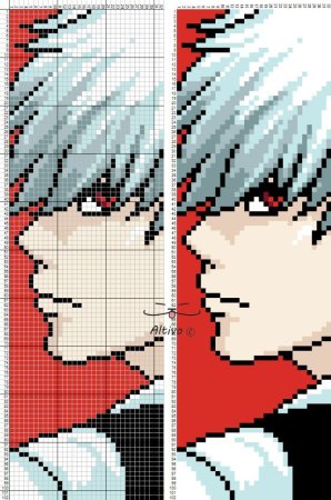 Рисование по клеточкам аниме