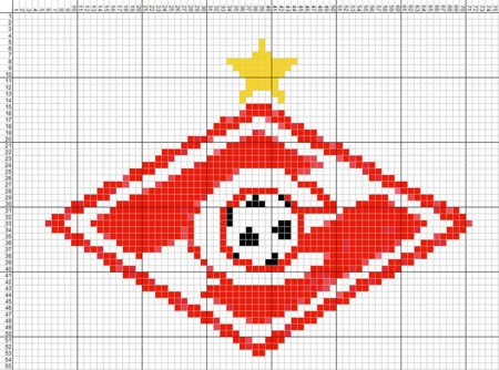 Логотип Спартака вышивка крестом