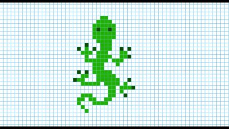 Рисование по клеткам ящерица