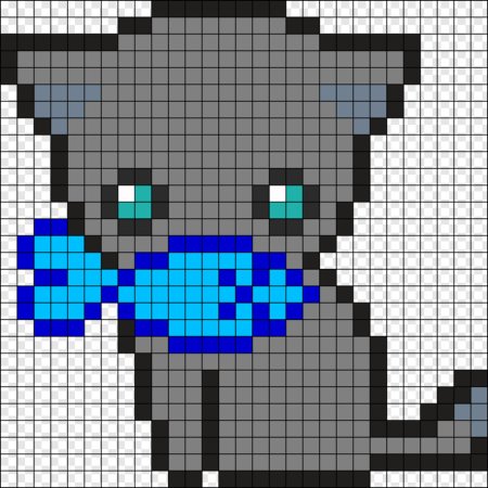Котики по клеточкам маленькие