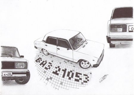 ВАЗ 2107 сзади рисунок