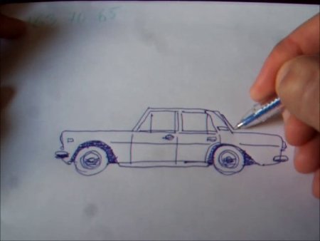 ВАЗ 2106 спереди карандашом