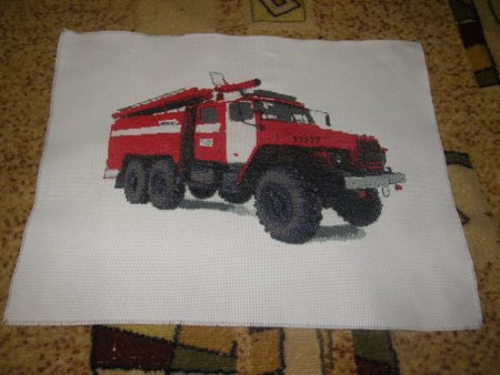 Пожарная машина а крестиком