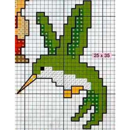 Рисунок Колибри в клеточку