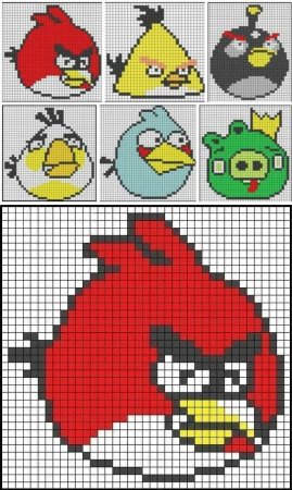 Вышивка птички Энгри бердз