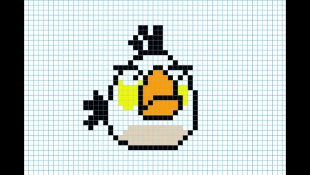 Птички Энгри бердз по клеточкам небольшие