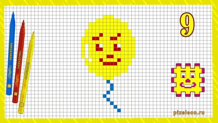 Рисунки по клеточкам Пикселион