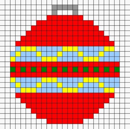 Рисунки по клеточкам новогодние