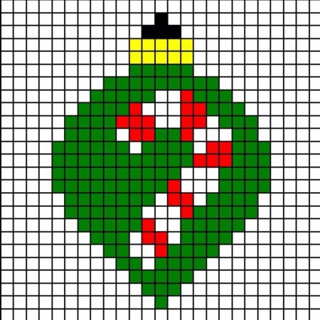 Рисунки по клеточкам новогодние