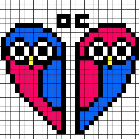 Рисунки по клеточкам лучшие подруги легкие