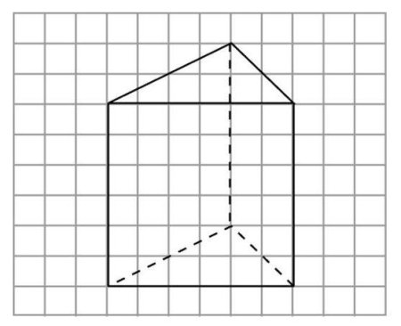 Правильная треугольная Призма на клеточках