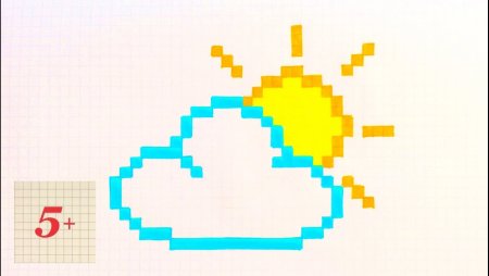 Рисунки по клеточкам облако