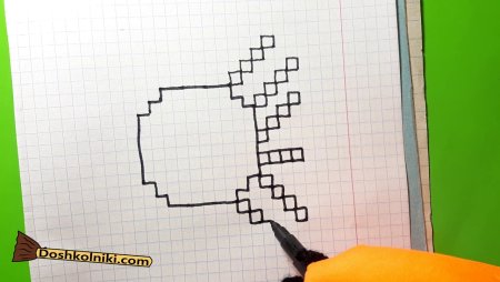 Рисование по клеточкам солнце