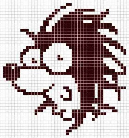 Рисунки по клеточкам Ежик