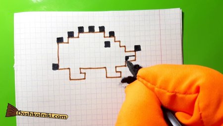 Рисование по клеточкам Ежик