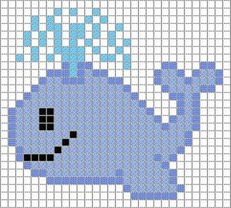 Маленькие морские животные по клеточкам