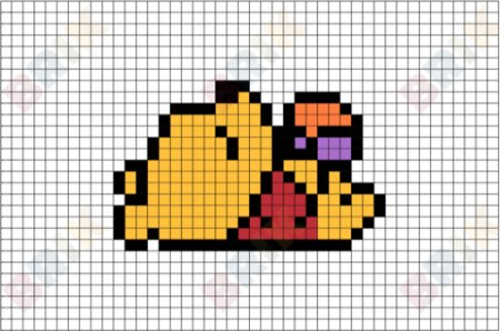 Рисование по клеточкам Винни пух