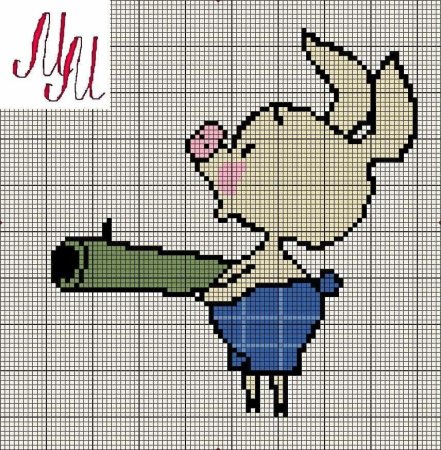 Рисунки по клеточкам для вышивки